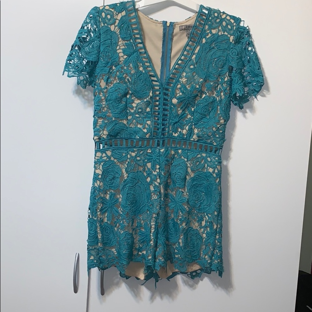 Turquoise Floral Romper